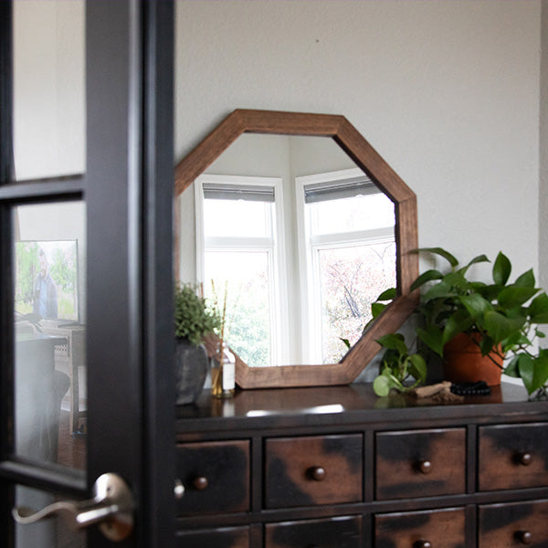 Octagon Wood Frame Mirror (Online Exclusive)
