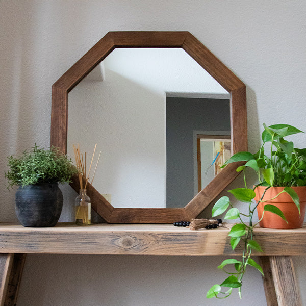 Octagon Wood Frame Mirror (Online Exclusive)