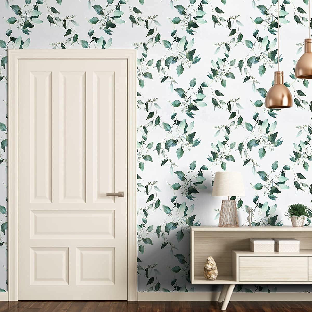 Erfoni Floral Peel and Stick Wallpaper 17.7x118.1 Black Yellow Boho Decor (Online Exclusive)