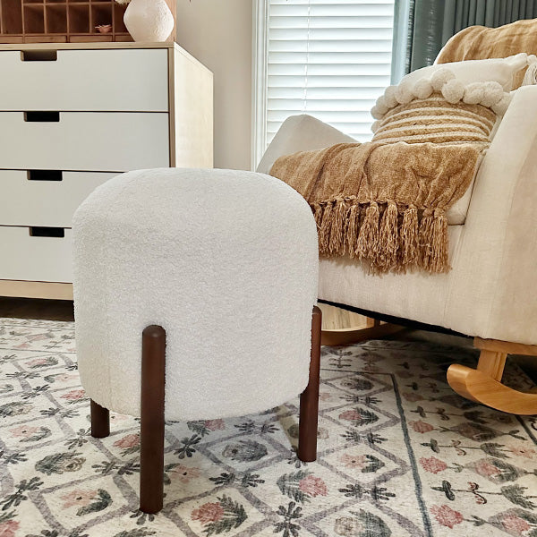 Plush Boucle Drum Ottoman, Choose Your Color (Online Exclusive)