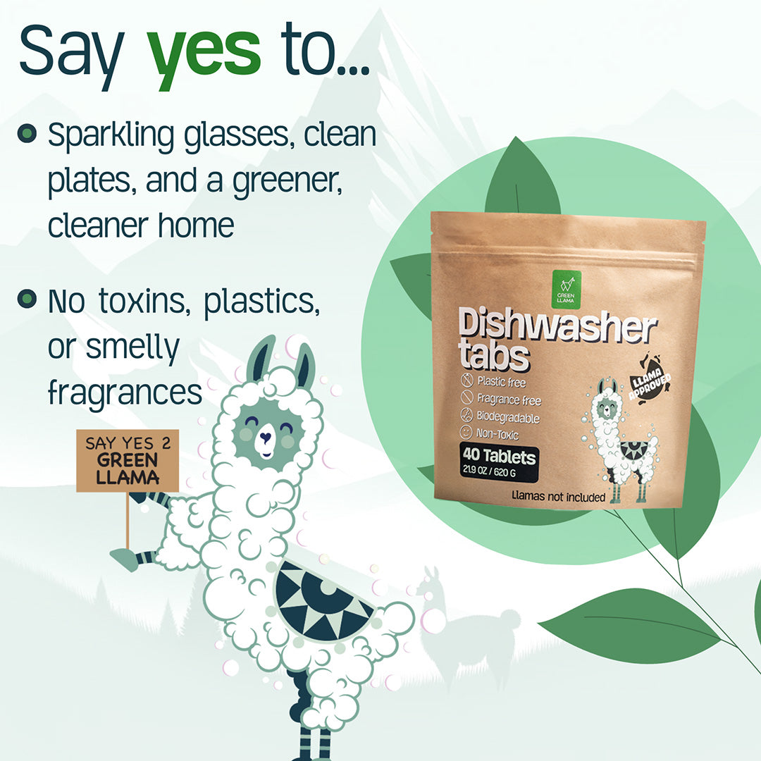 Eco-Friendly Dishwasher Tablets - (Online Exclusive) Plastic-Free, Fragrance & PVA Free, 40 Loads