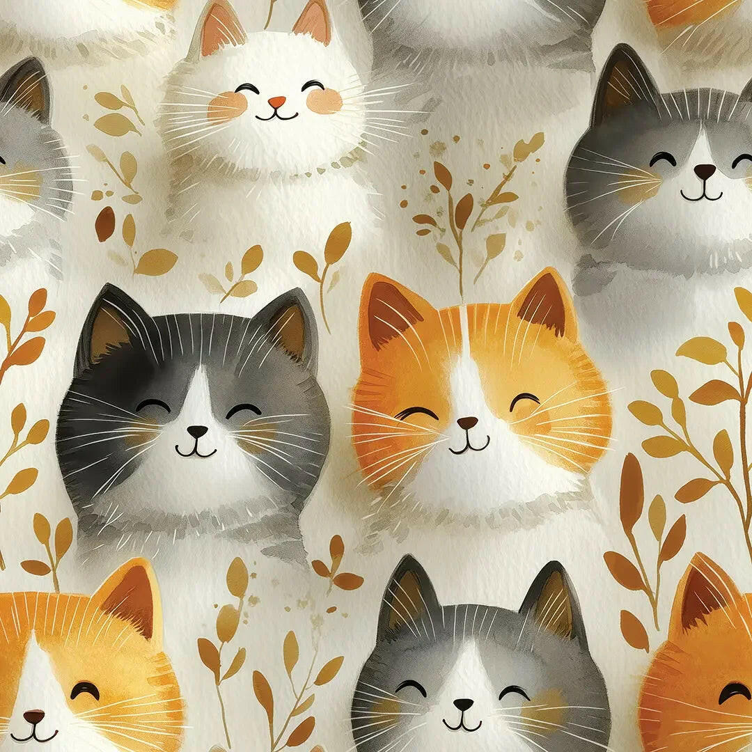 Whispering Whiskers & Leaves Wallpaper (Online Exclusive)