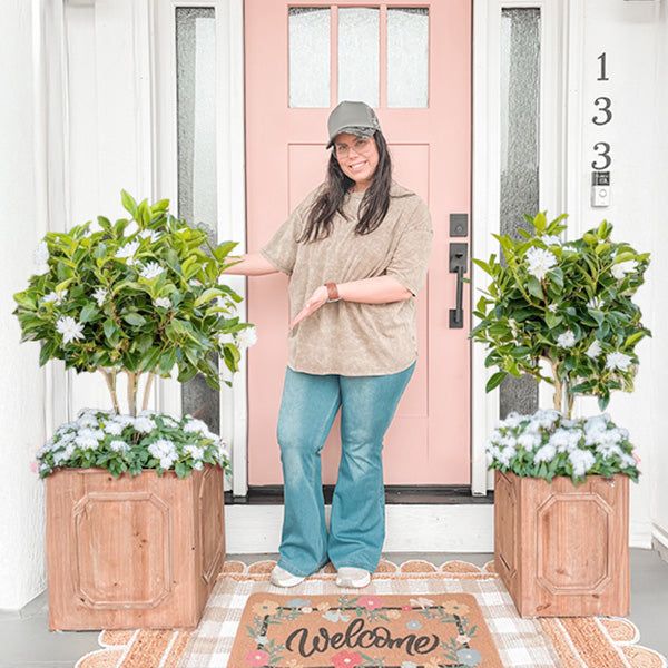 Oversized Outdoor Wooden Planters, Set of 2 (Online Exclusive)