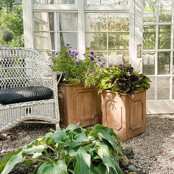 Oversized Outdoor Wooden Planters, Set of 2 (Online Exclusive)