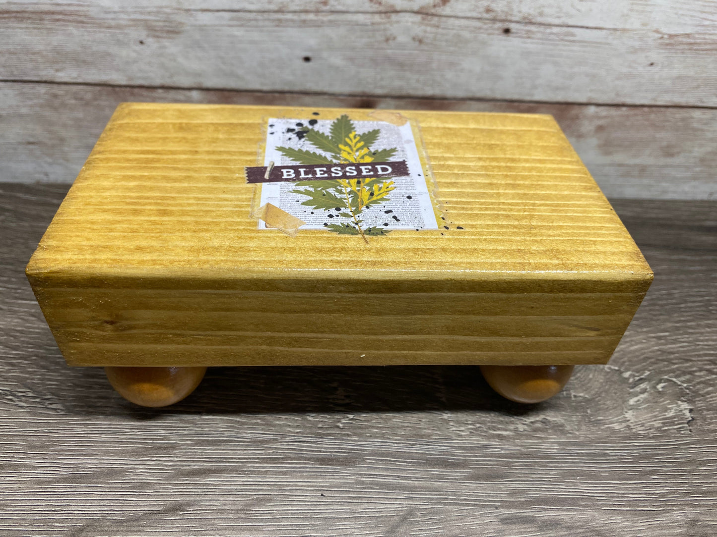 Blessed Rustic Wood Riser