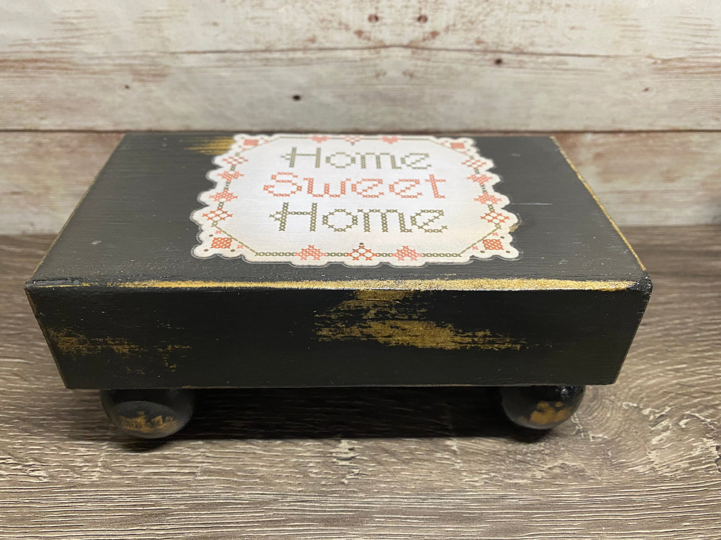 Home Sweet Home Rustic Wood Riser