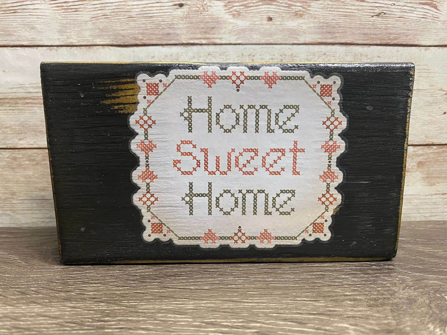 Home Sweet Home Rustic Wood Riser