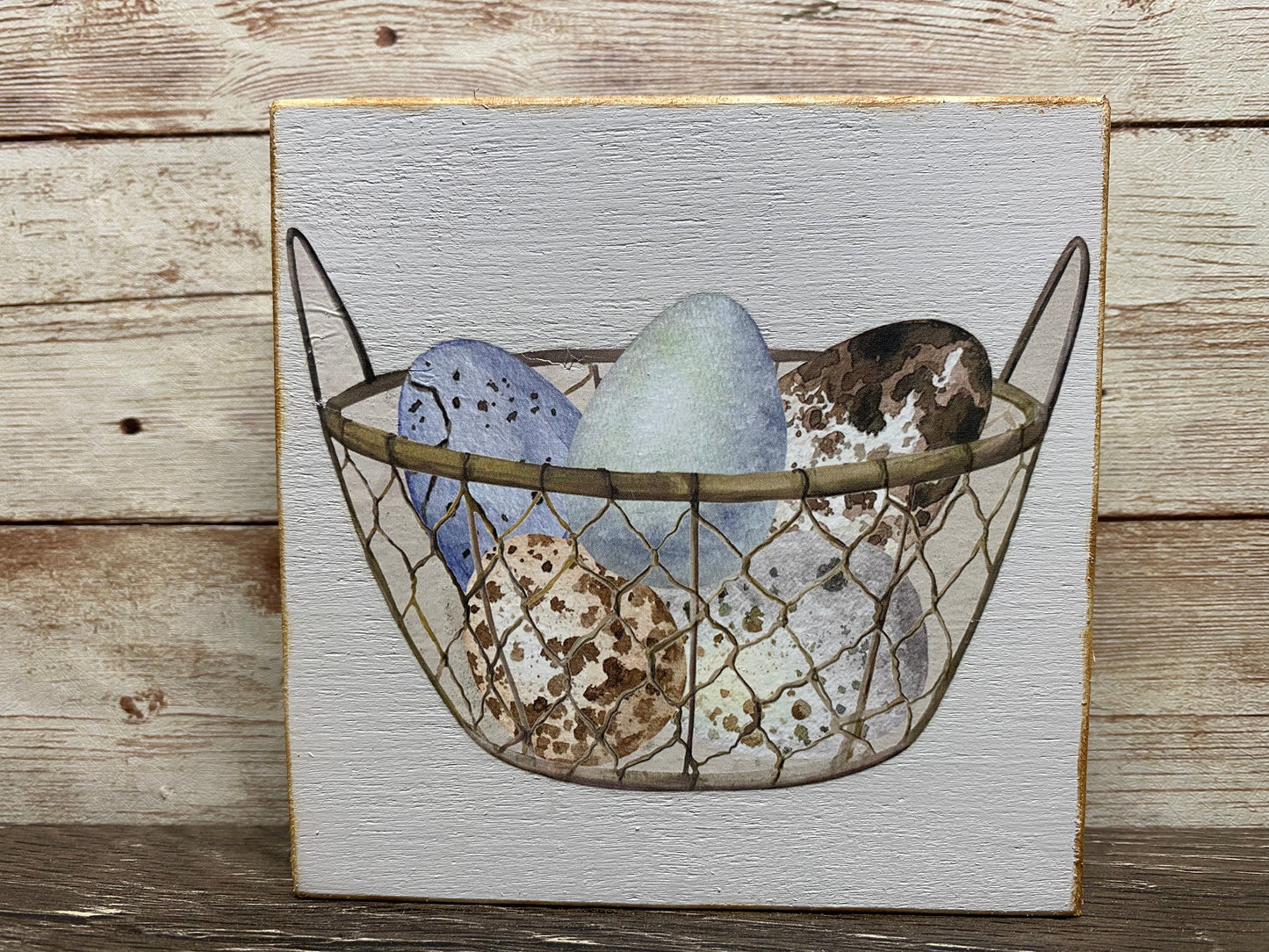 Basket Of Eggs Wood Sign