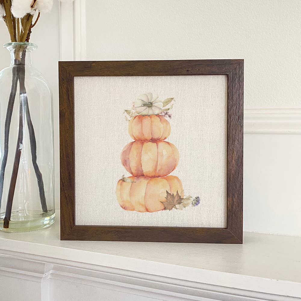 Pumpkin Stack Framed Sign