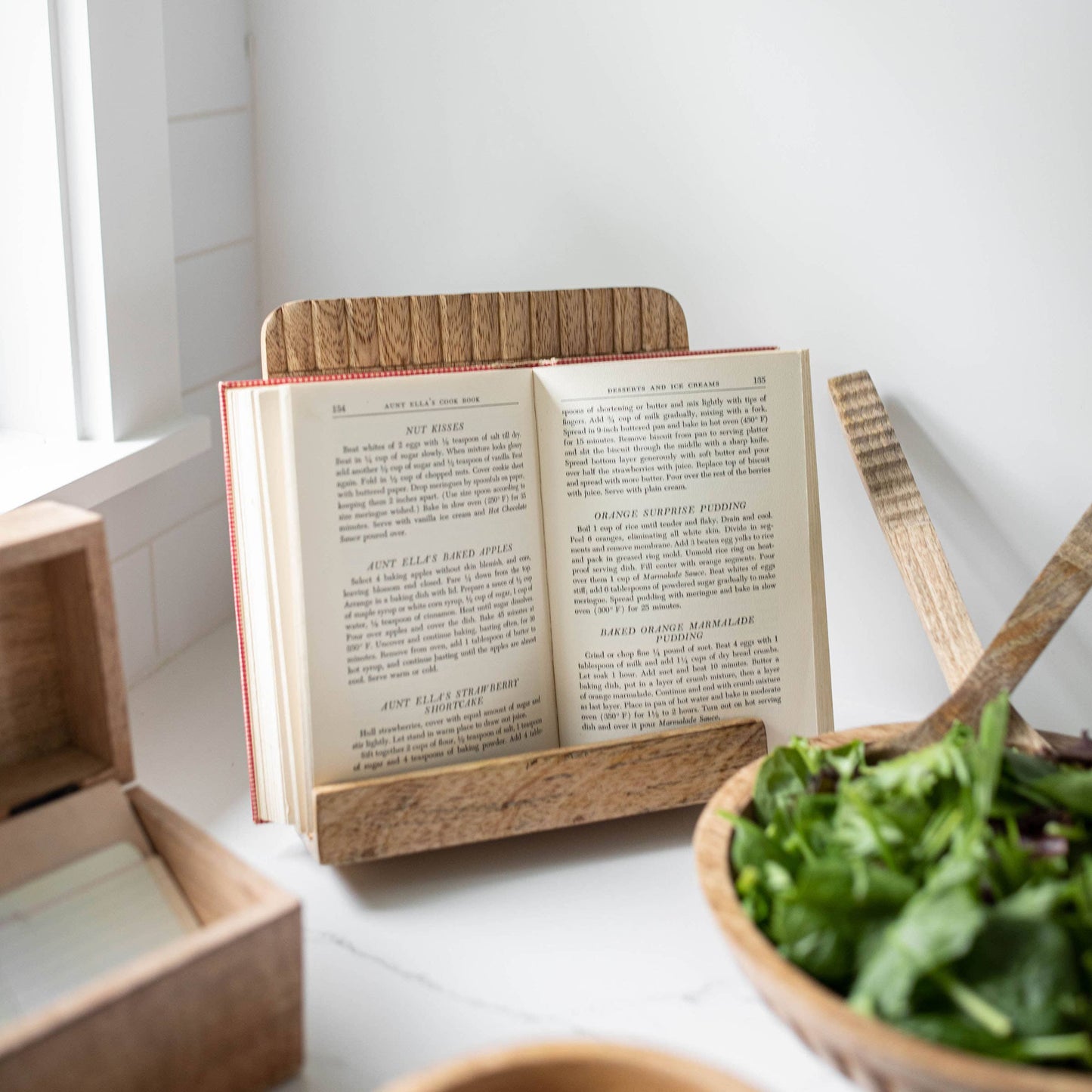 Carved Cook Book Holder
