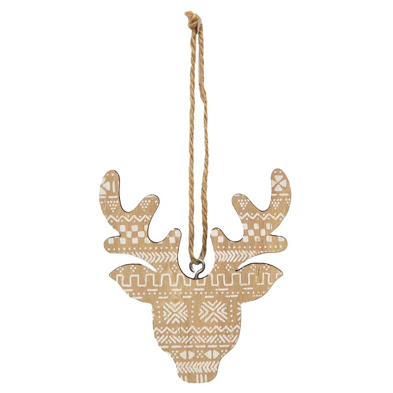 Nordic Reindeer Wood Ornament