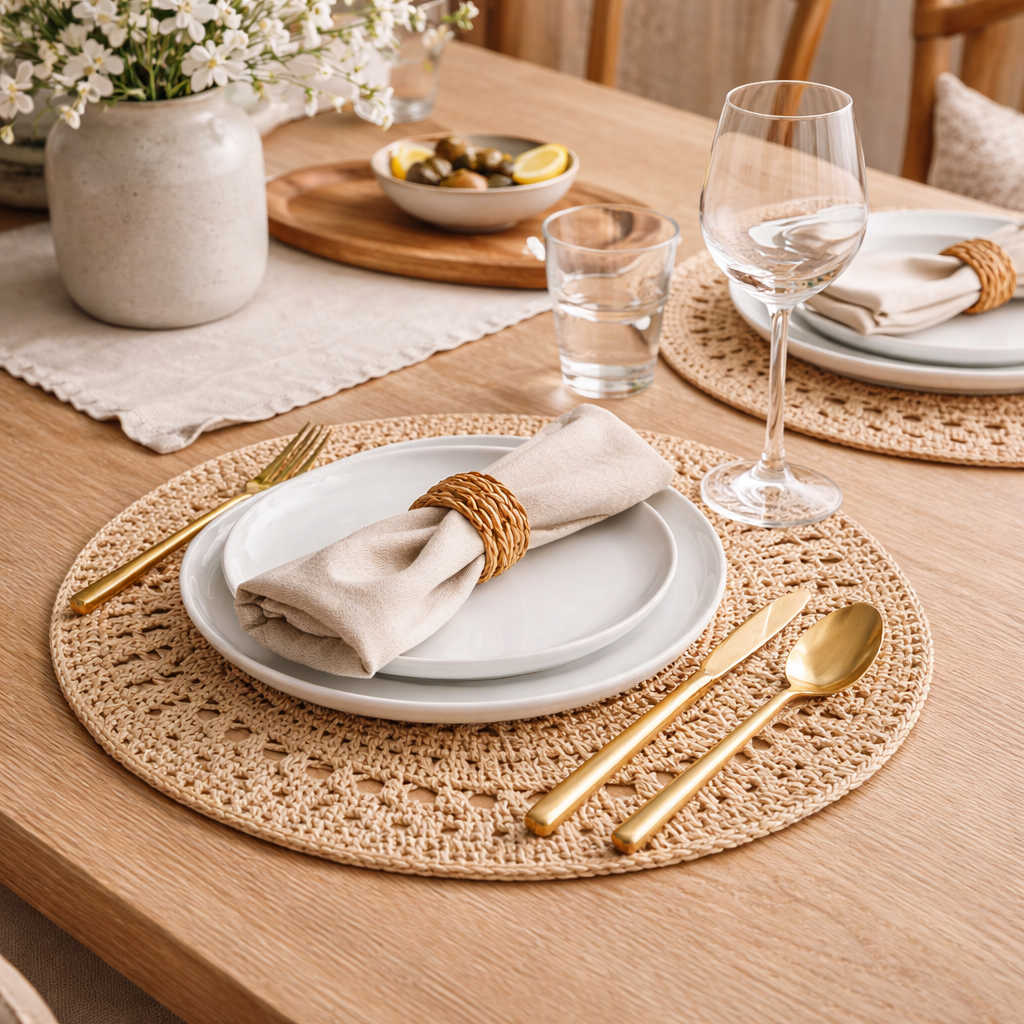Malibu Natural Jute Placemats - 15" (Online Exclusive)