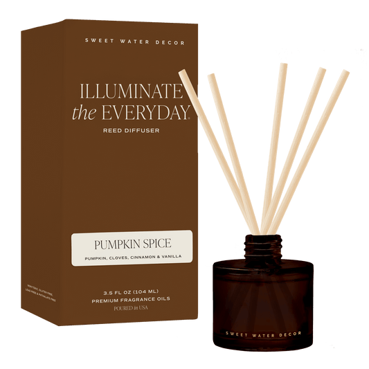 Pumpkin Spice Amber Tinted Glass Jar Reed Diffuser  (Online Exclusive