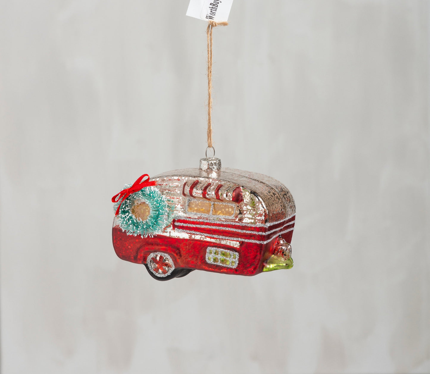 Glass Red Camper Ornament