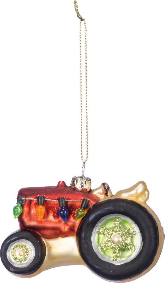 Glass Tractor Ornament