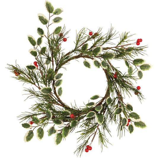 Pine And Holly Candle Ring