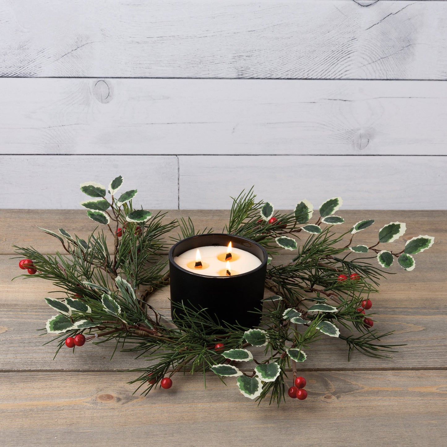 Pine And Holly Candle Ring