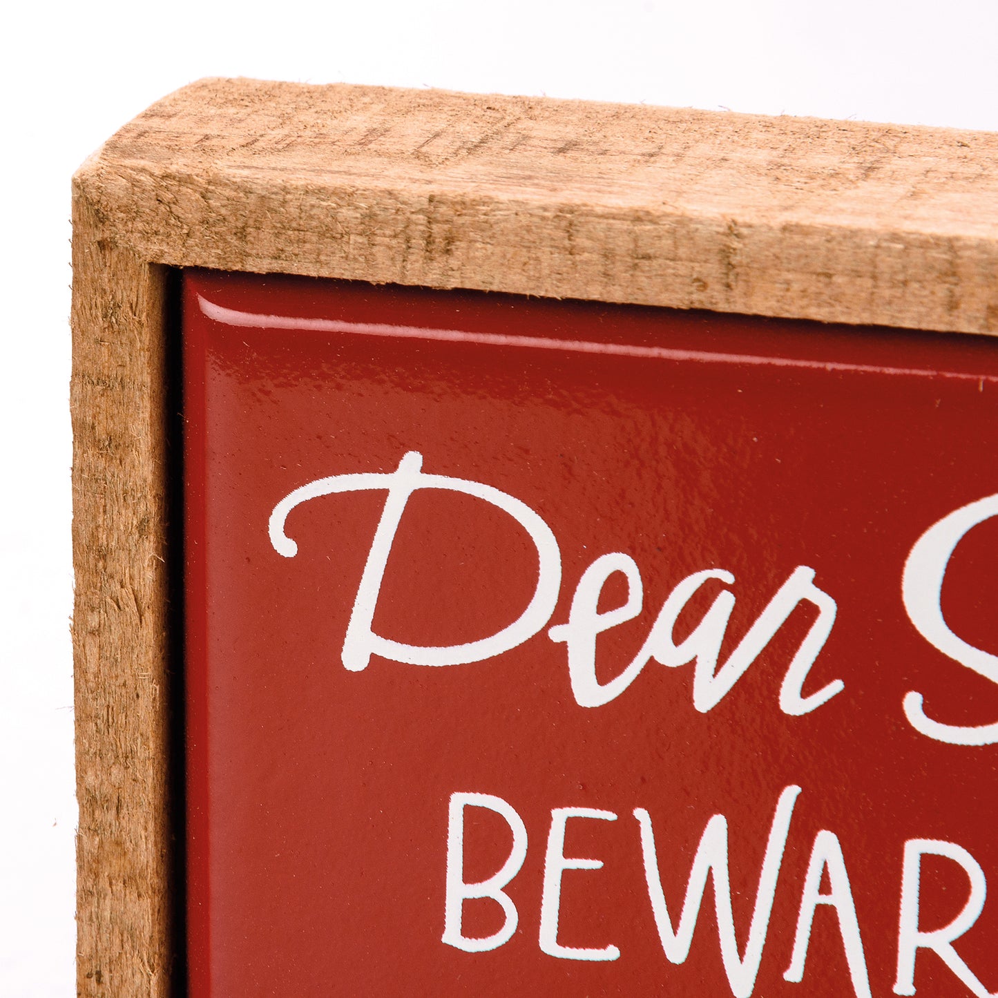 Dear Santa Beware Of Dog Kisses Mini Box Sign