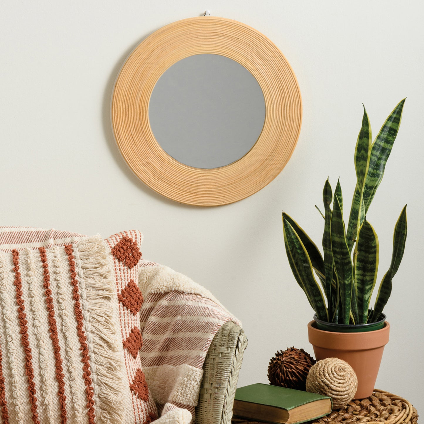 Medium Round Rattan Mirror