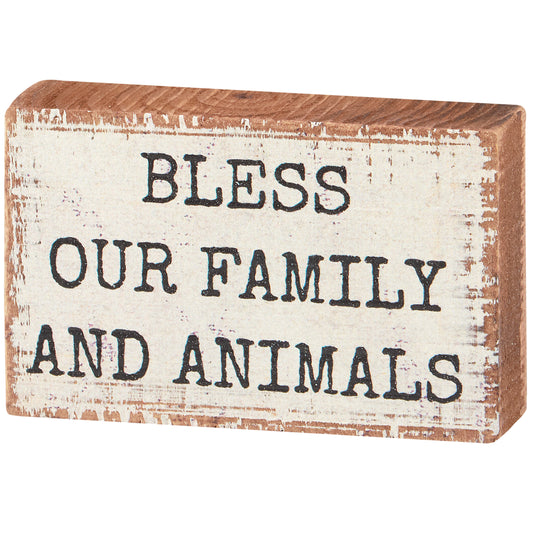 Bless Our Family Block Sign