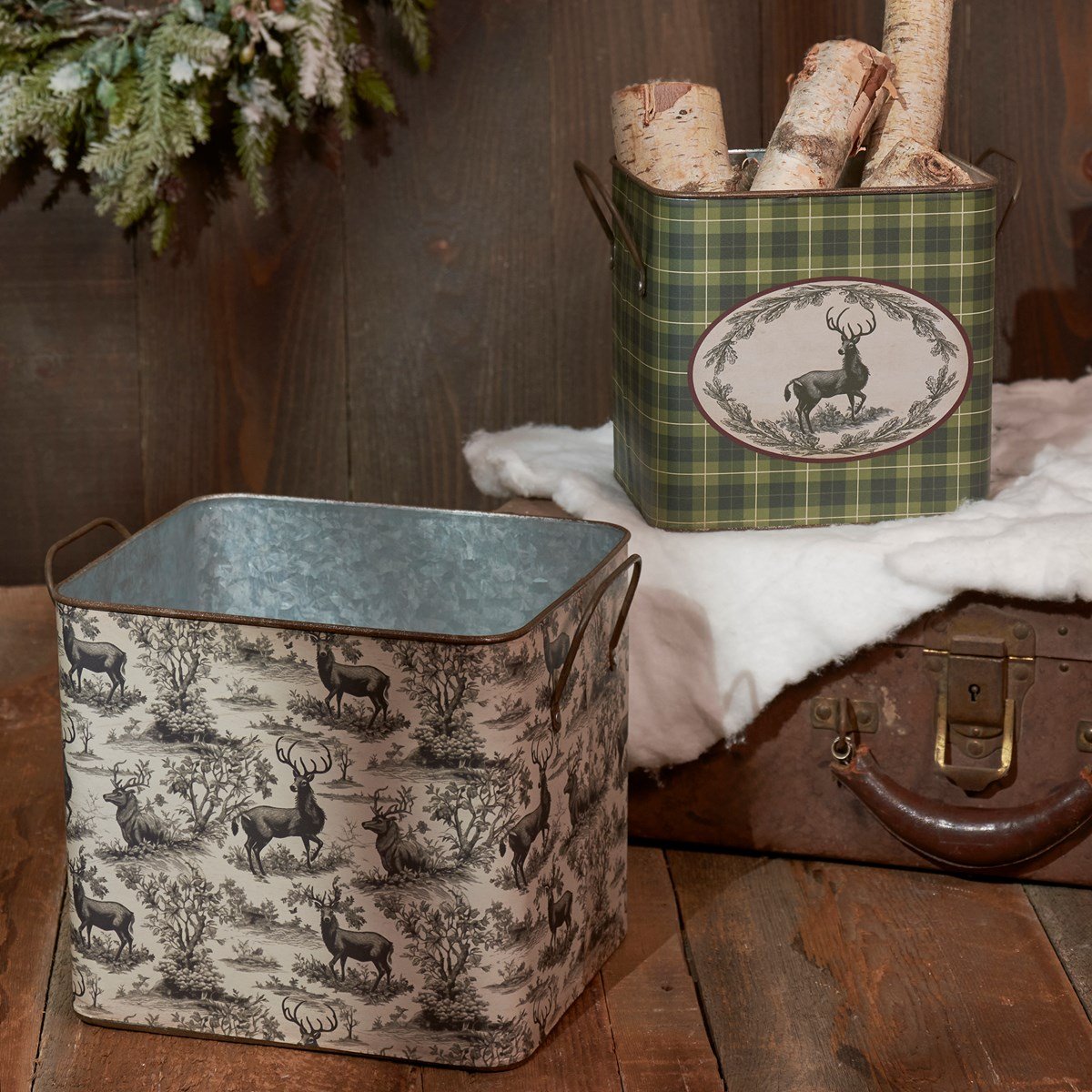 Deer Toile Bin Set