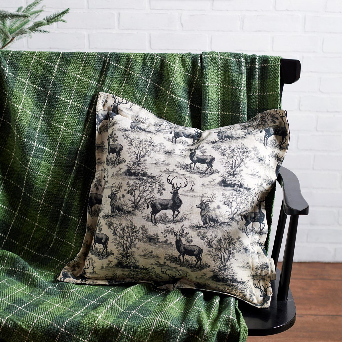 Deer Toile Pillow