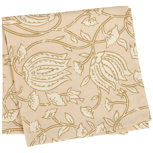 Tan Floral Napkin