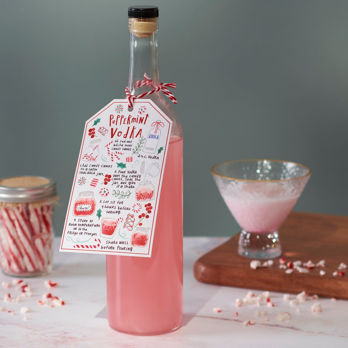 Peppermint Vodka Gift Tag Set