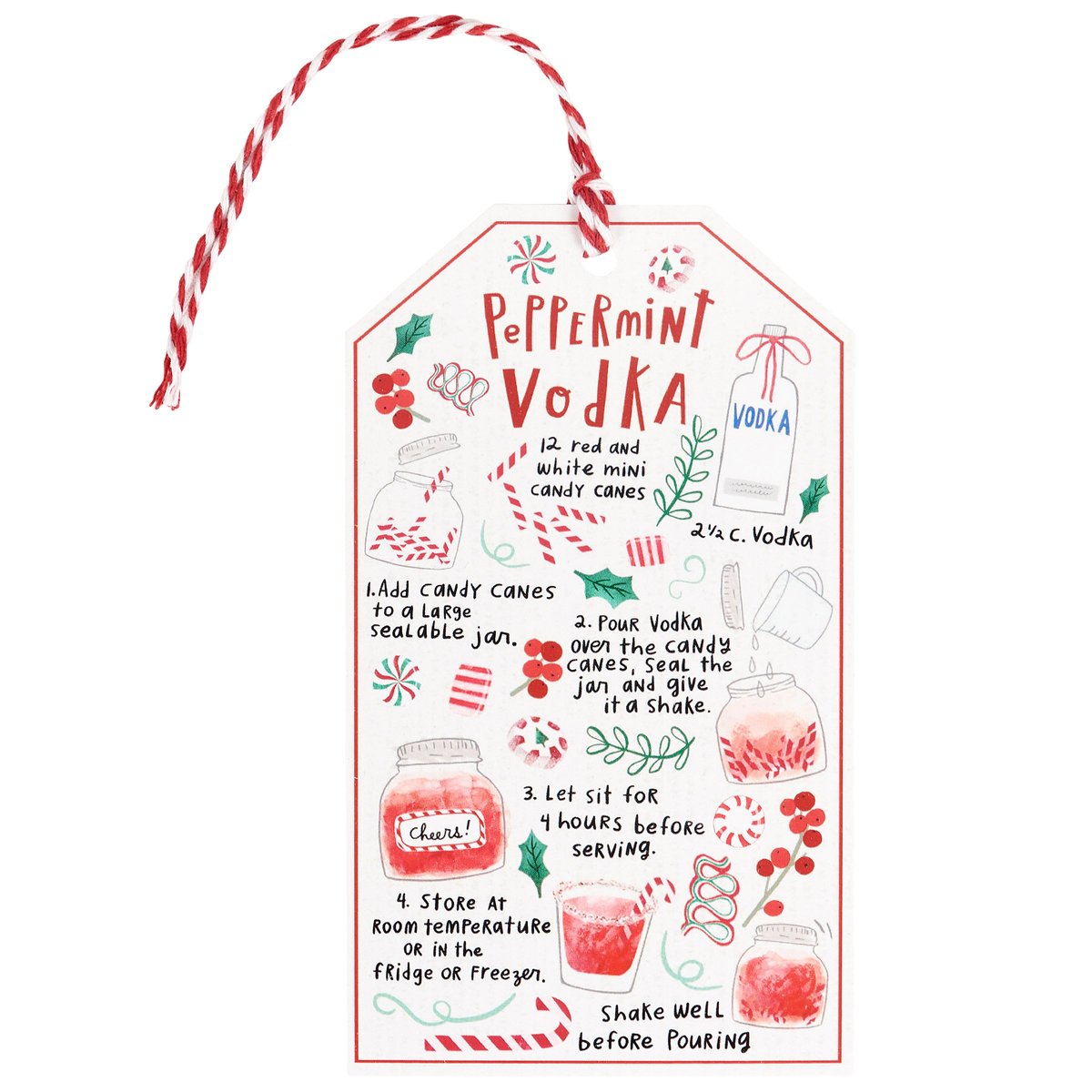 Peppermint Vodka Gift Tag Set