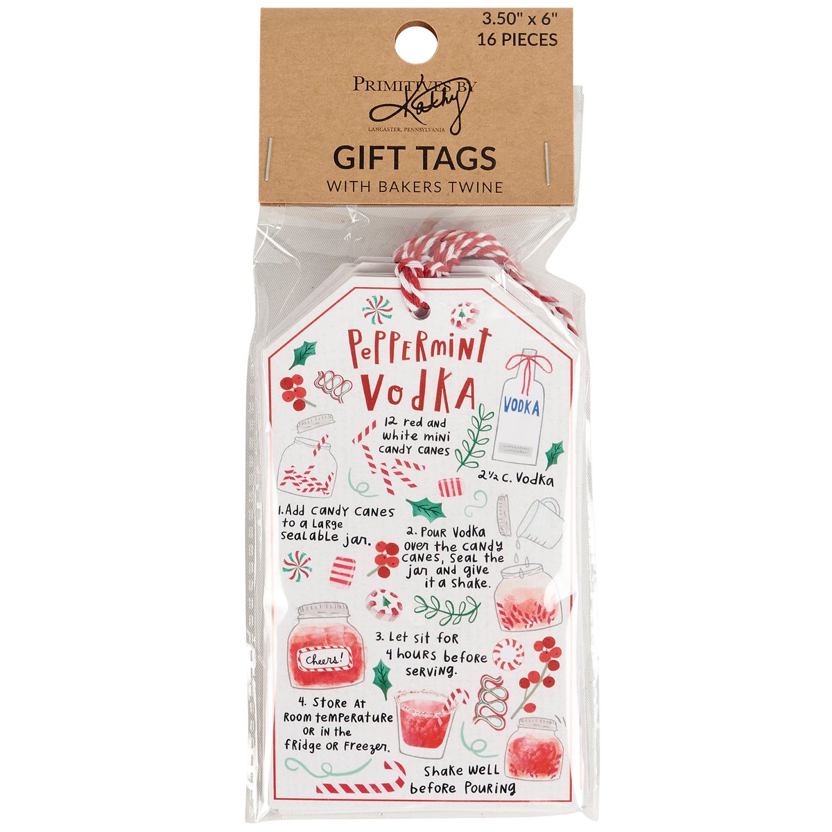 Peppermint Vodka Gift Tag Set
