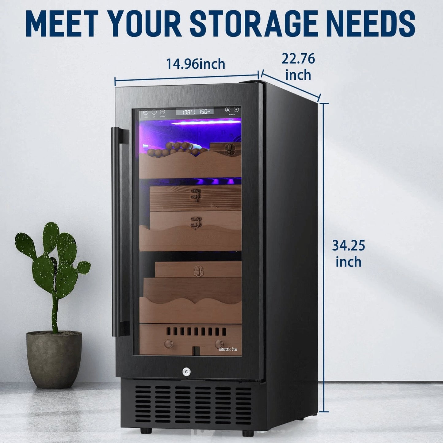 15 Inch Cigar Humidor Electric Humidor Black X5196H   (Online Exclusive)