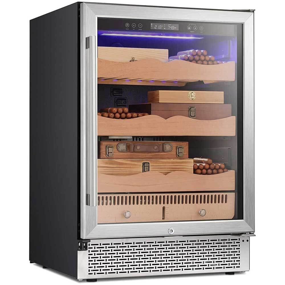 15 Inch Cigar Humidor Electric Humidor Silver Steel  (Online Exclusive) X5196