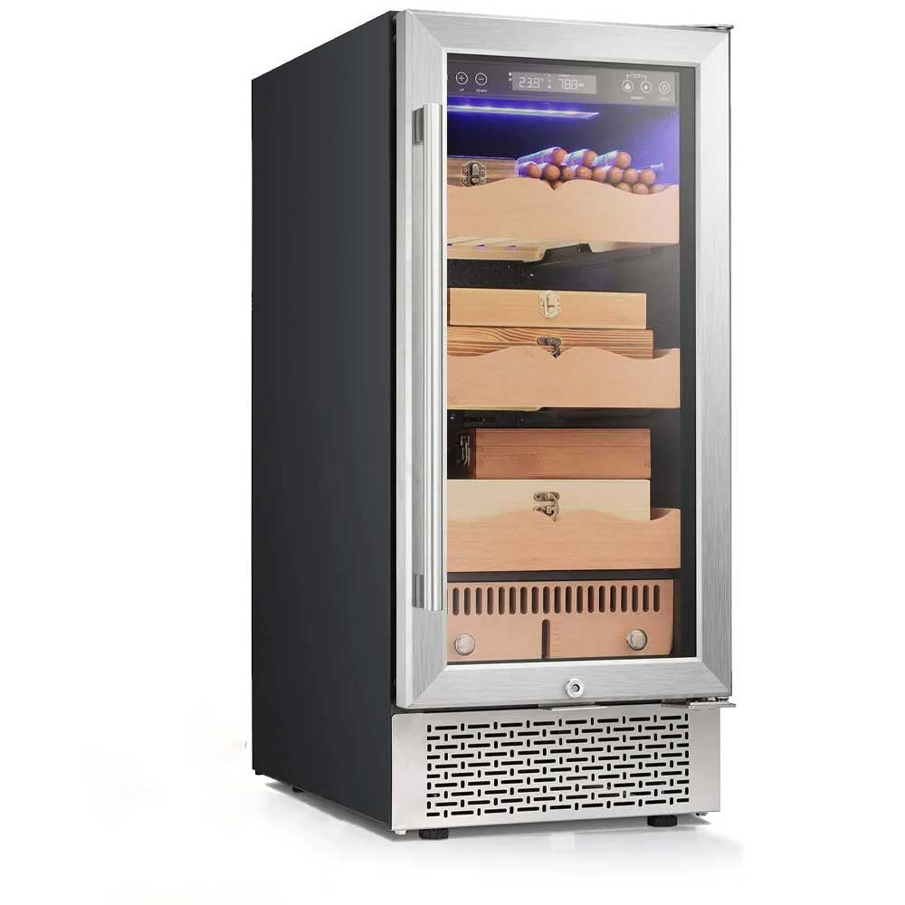 15 Inch Cigar Humidor Electric Humidor Silver Steel  (Online Exclusive) X5196