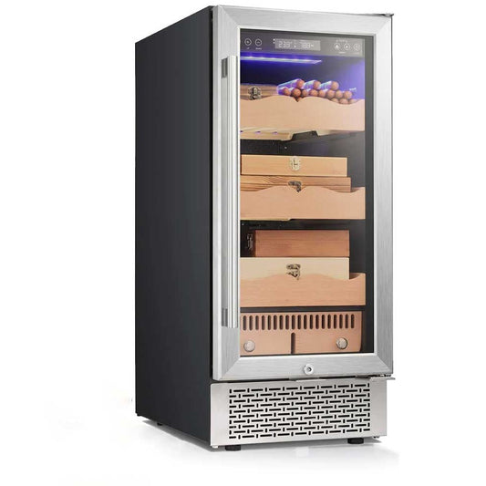 15 Inch Cigar Humidor Electric Humidor Silver Steel  (Online Exclusive) X5196