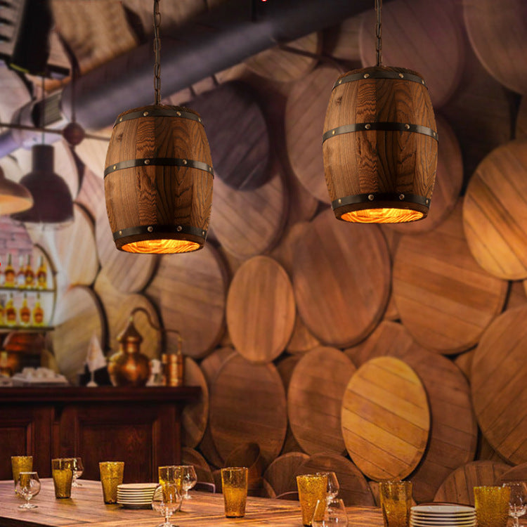 Creative personality (Online Exclusive) wine barrel wooden chandeliers