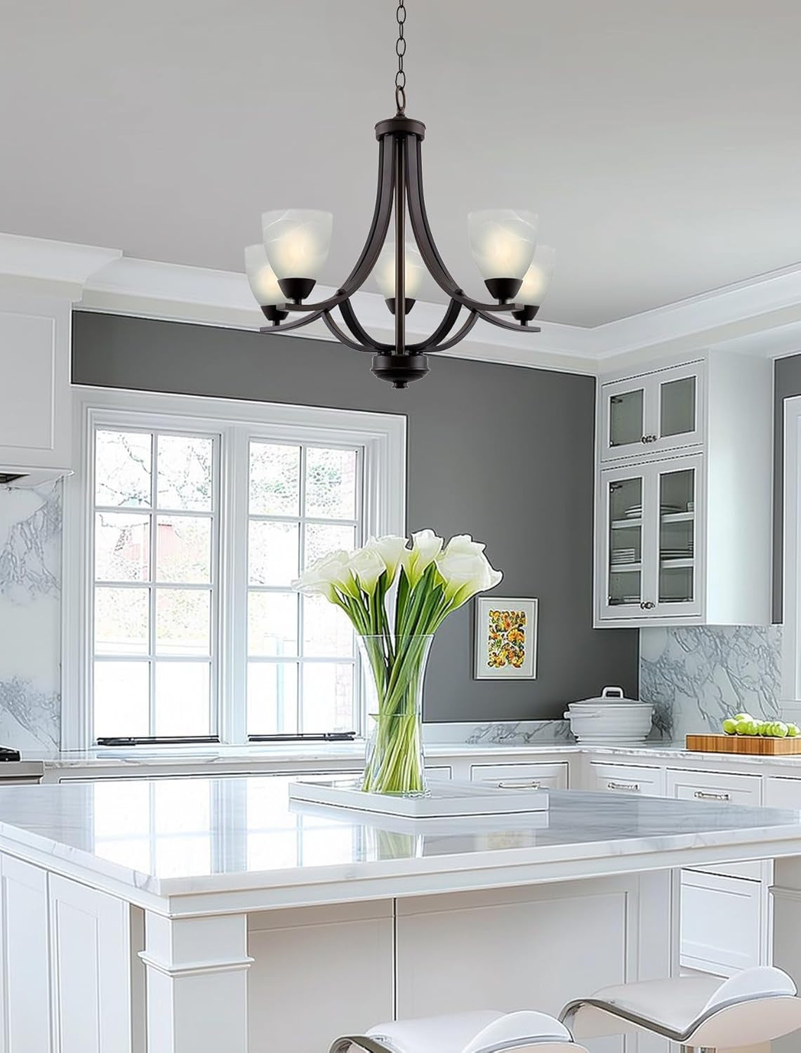 Contemporary 5-Light Large Chandelier  (Online Exclusive)