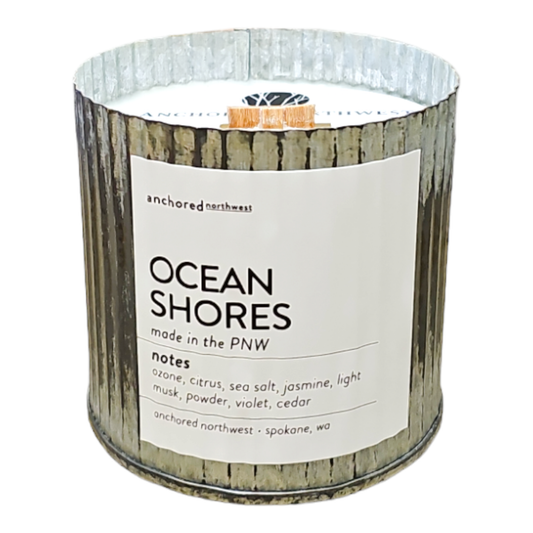 Ocean Shores Rustic Wood Wick Candle