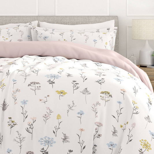Wild Flower Pattern 3 Pc Reversible Duvet Cover Set