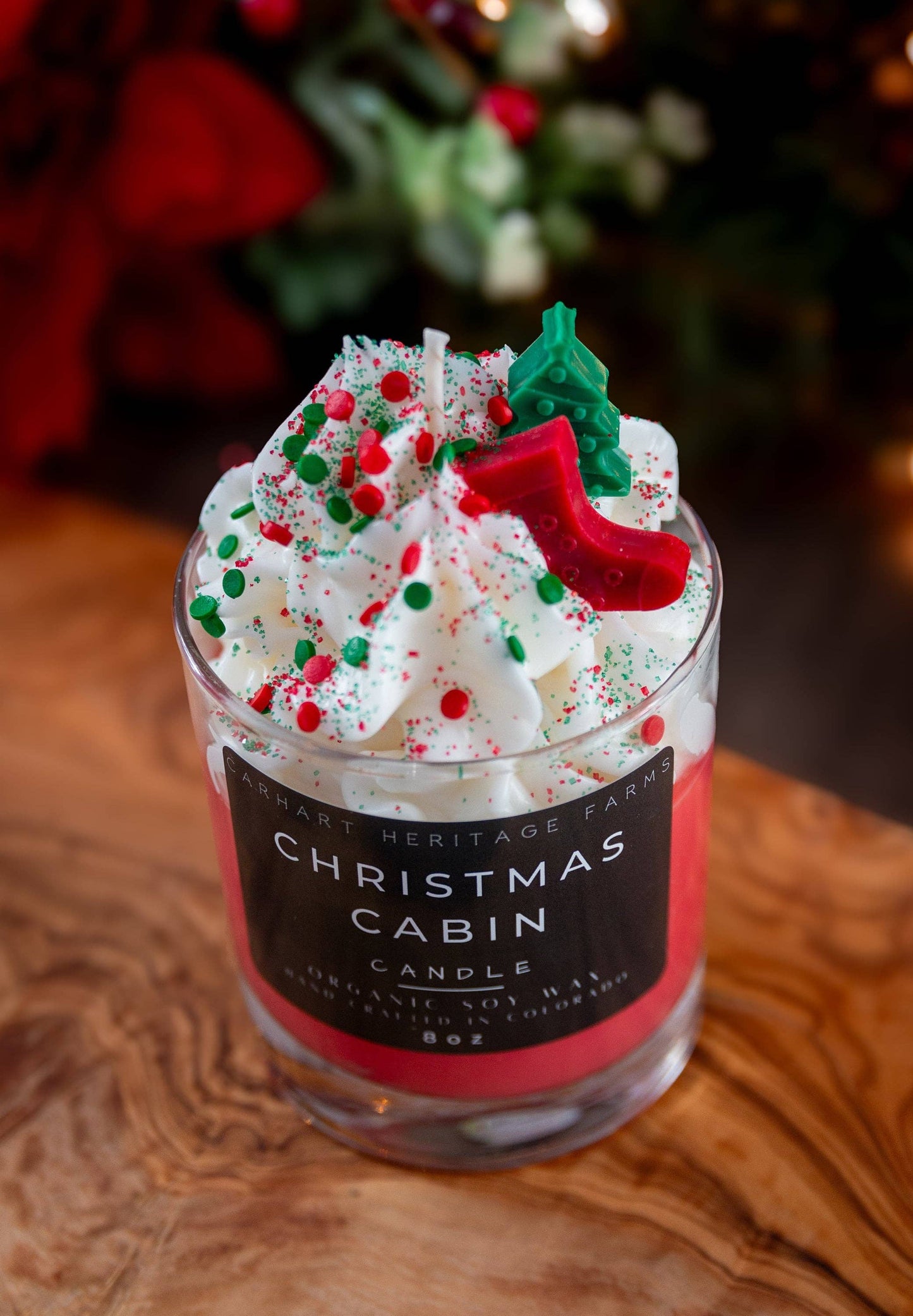 Christmas Cabin Holiday Dessert Candle