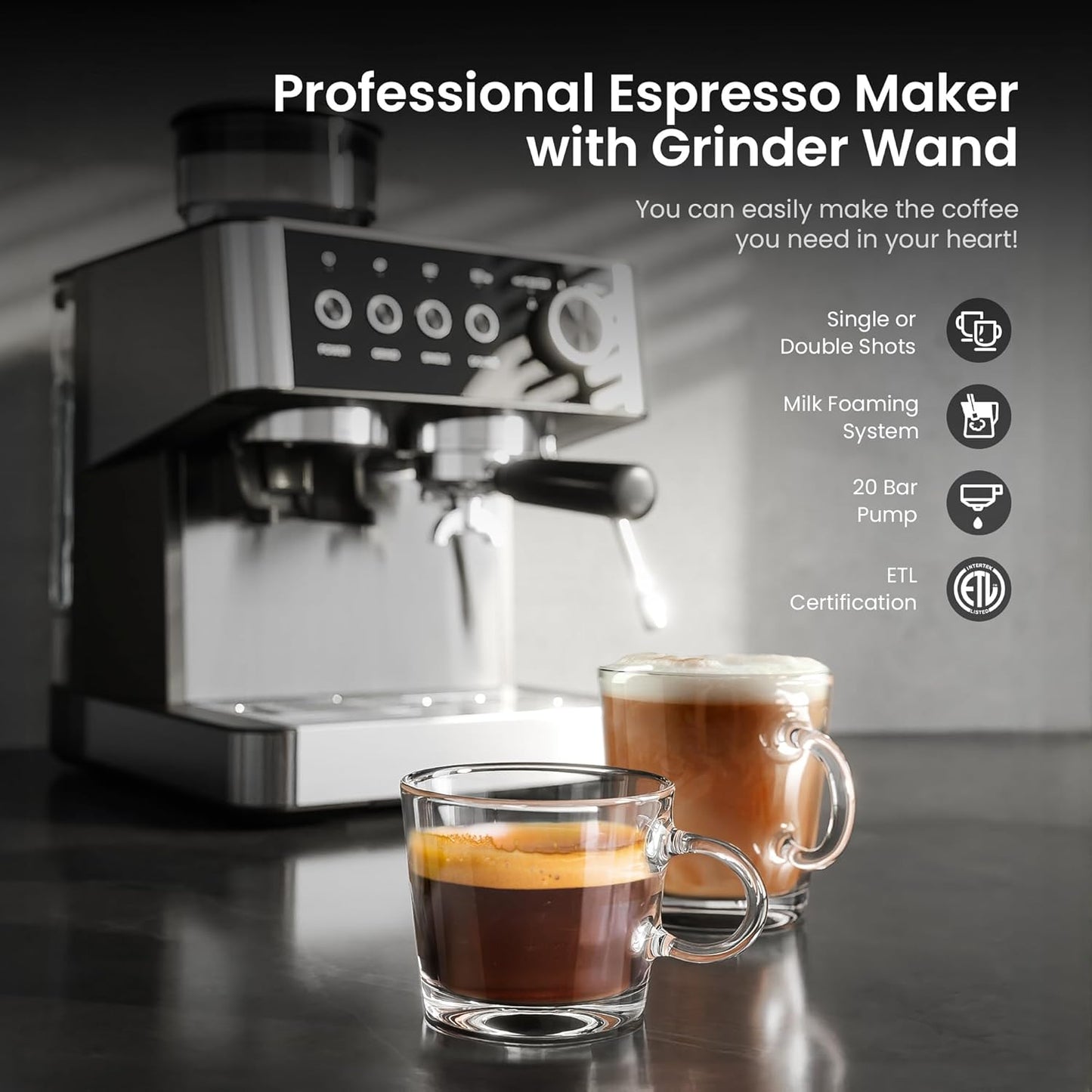 20 Bar Espresso Machines with Grinde CM8031  (Online Exclusive)