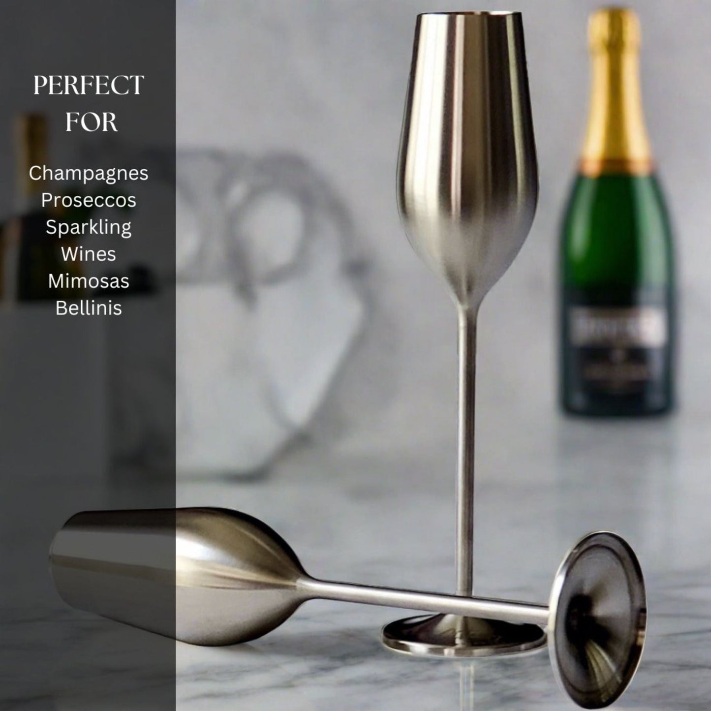Unbreakable Champagne Flutes (Silver) (Online Exclusive)