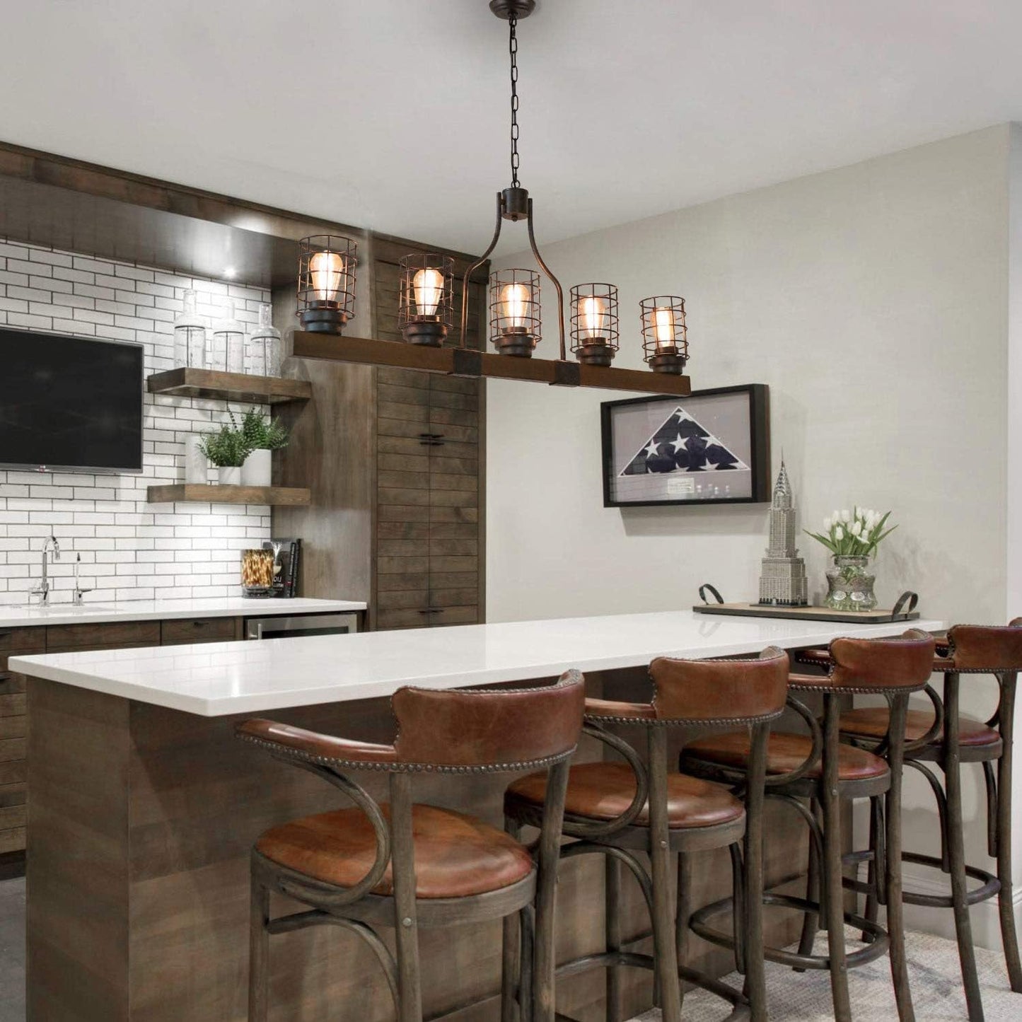 Farmhouse 5-Light Cage Rustic Chandelier  (Online Exclusive)