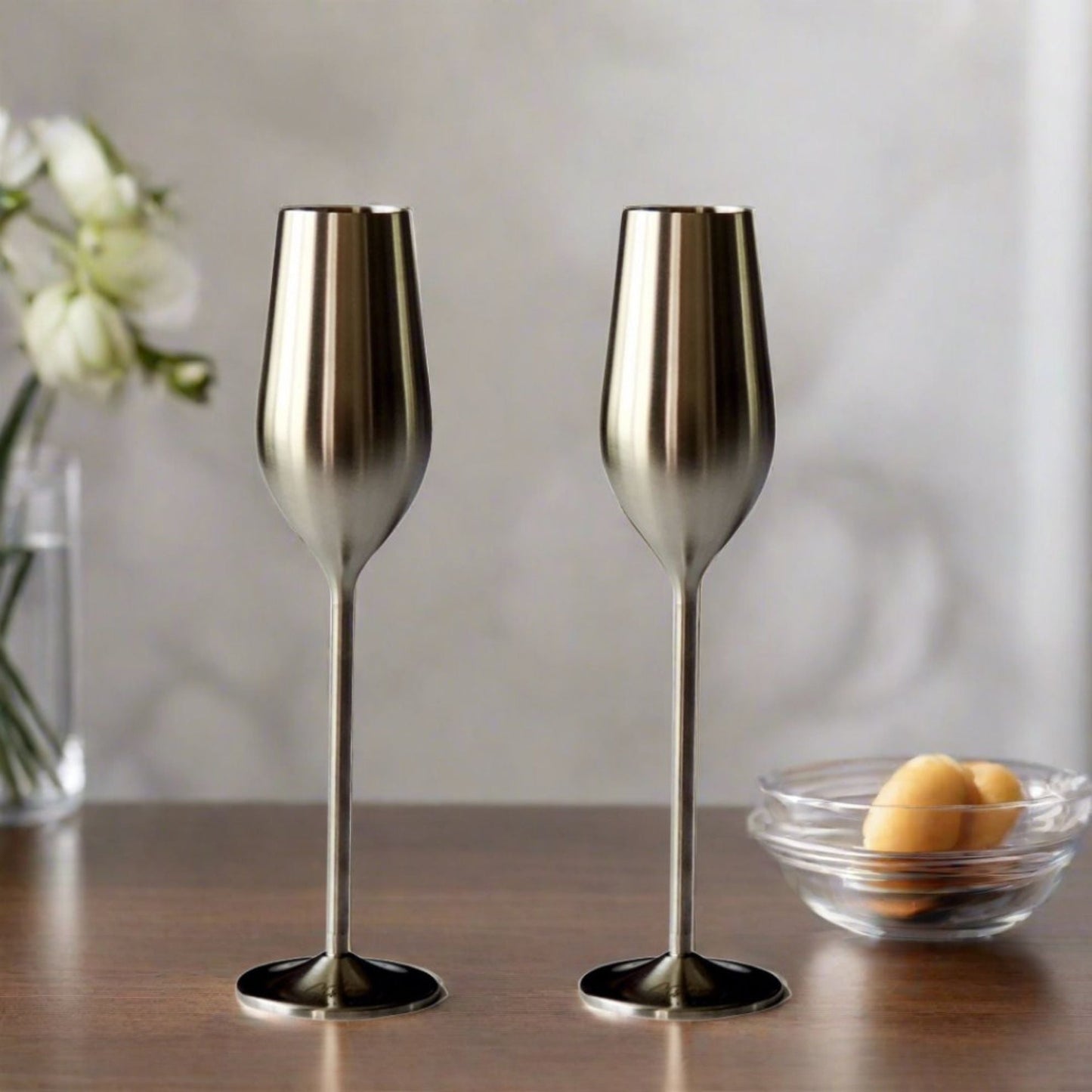 Unbreakable Champagne Flutes (Silver) (Online Exclusive)