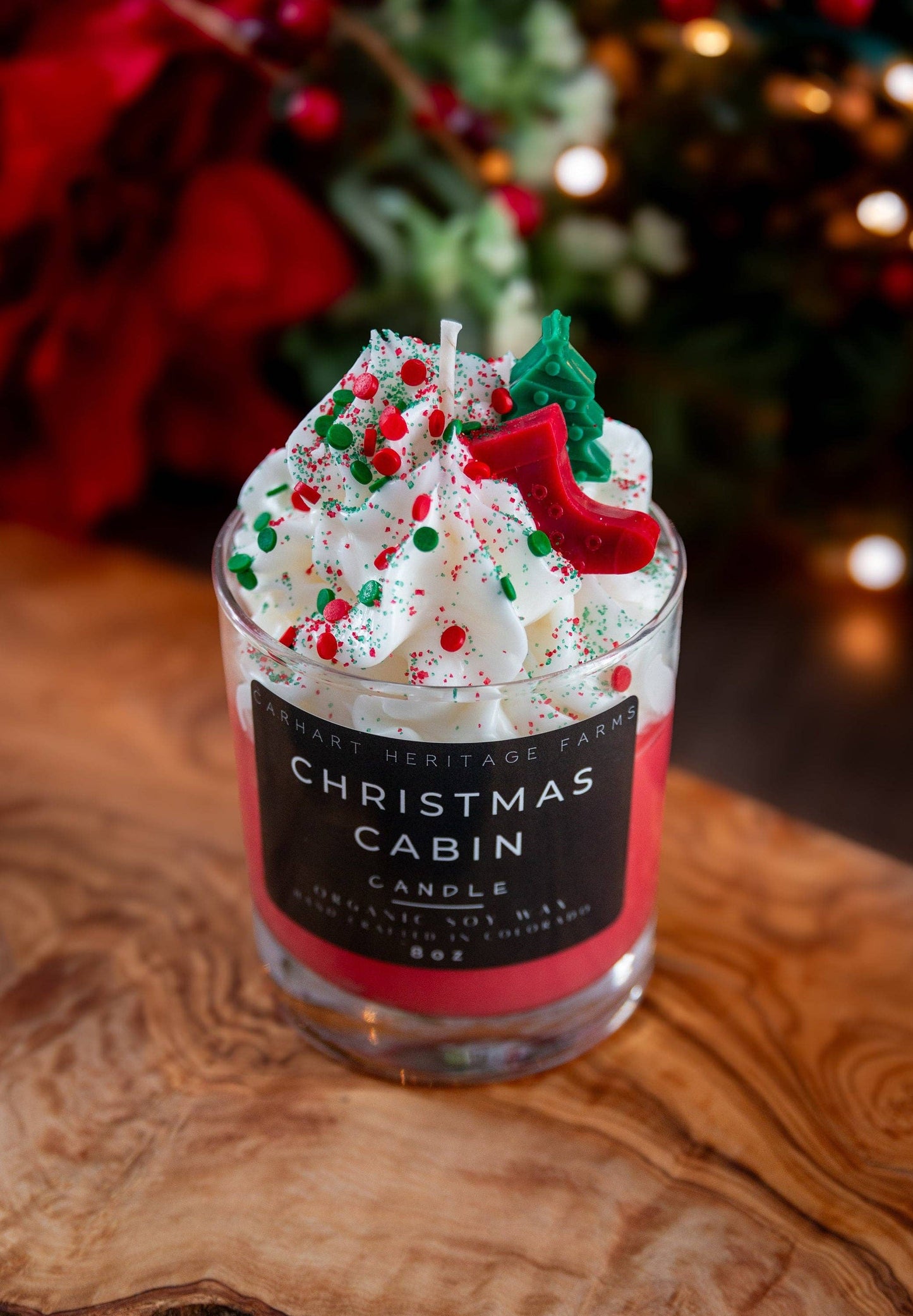 Christmas Cabin Holiday Dessert Candle