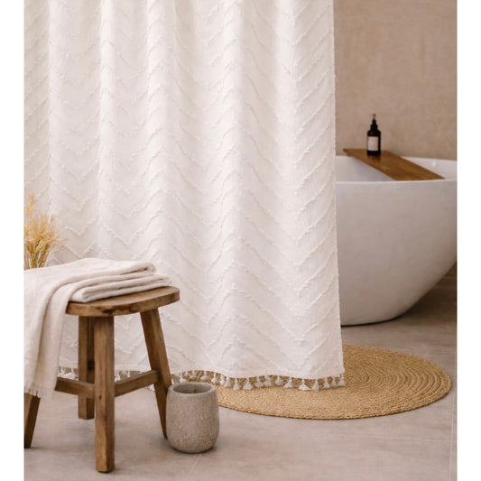 Capri Tufted Chevron Shower Curtain (Online Exclusive)