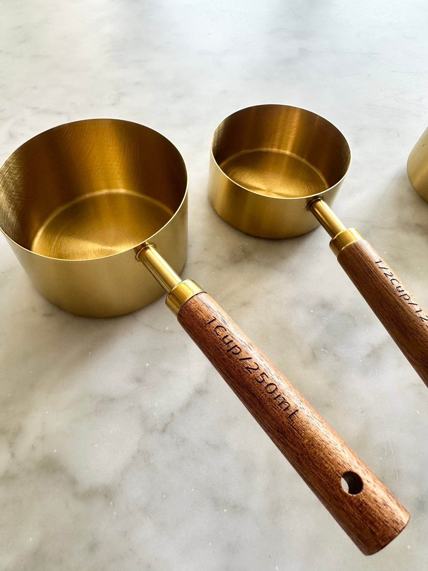Acacia Wood and Gold Measuring Cups, Set of 8  (Online Exclusive)