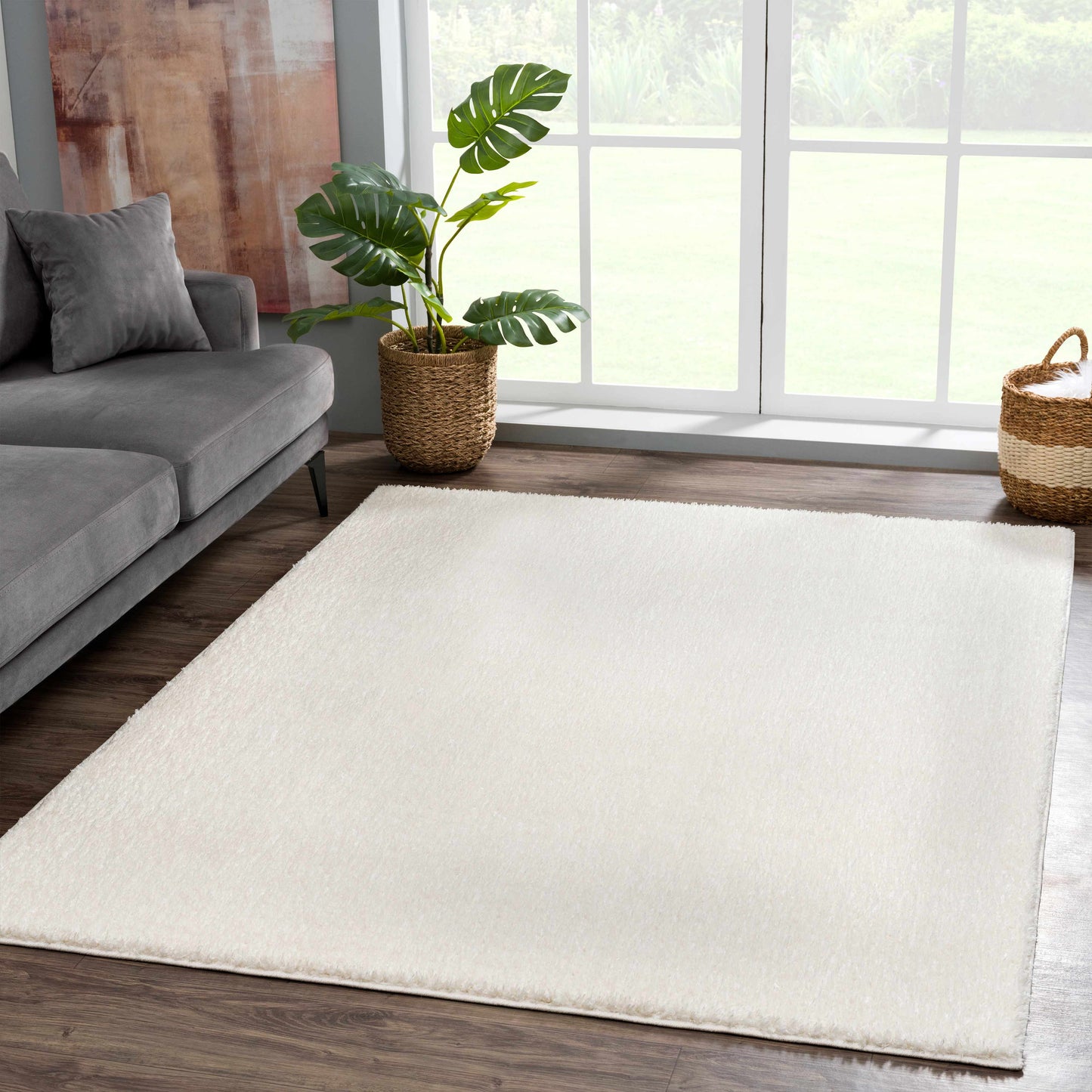 Judy White Washable Area Rug  (online exclusive