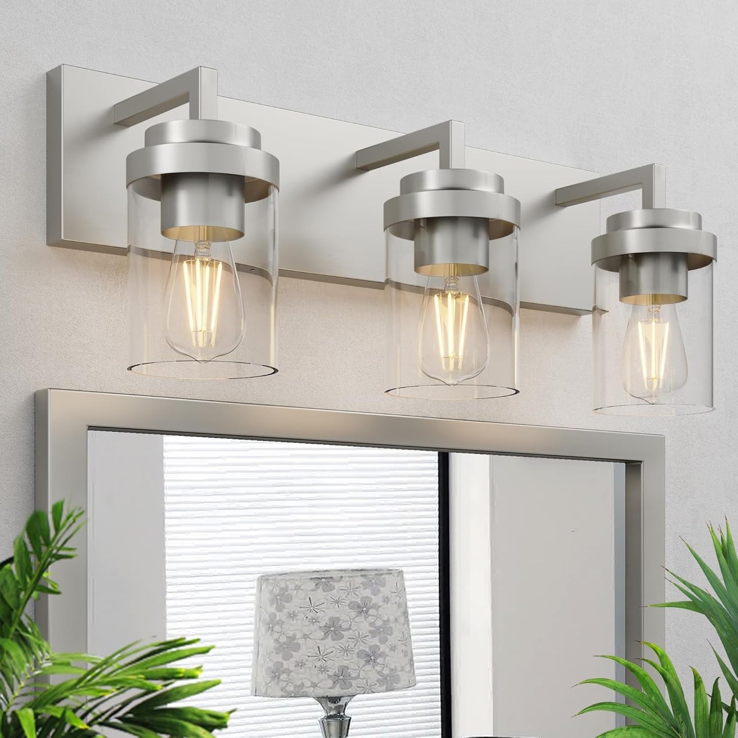 (Online Exclusive) Vanity Light with Clear Glass Shade