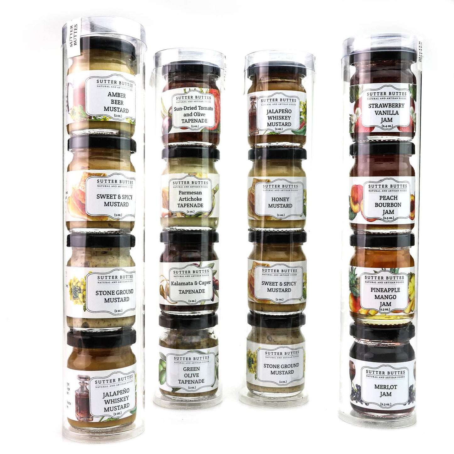 4 Mini Jars: Jam, Mustard, or Tapenade