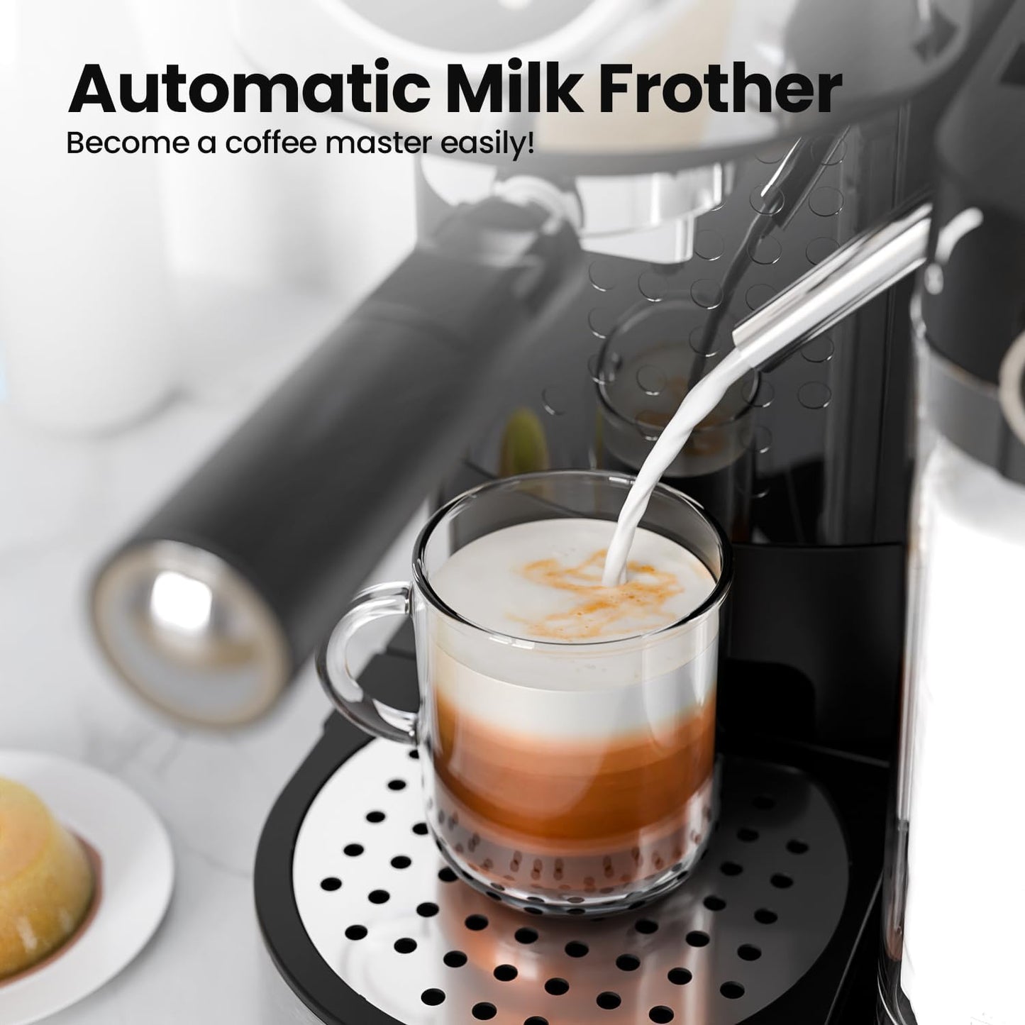 3 in 1 Professional Espresso Maker with Dual Heating System & Capsule Compatible CM8008  (Online Exclusive)